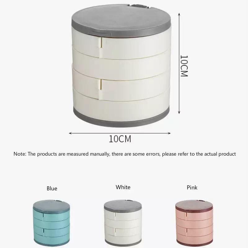 Multilayer Rotating Plastic Jewellery Organizer With Mirror, Earrings Display Stand, Small Accessories Storage Box Multilayer Rotating Plastic Jewellery Organizer With Mirror, Earrings Display Stand, Small Accessories Storage Box